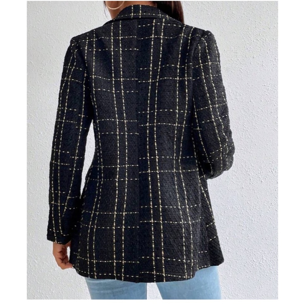 Classic Plaid Button up Tweed Blazer - Picture 8 of 12